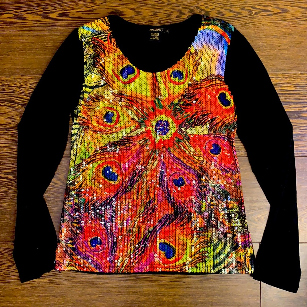 RADZOLI SEQUIN LONG SLEEVE TOP
